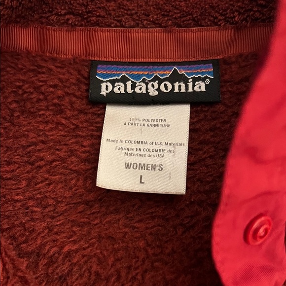 Women’s Patagonia Burgundy Fleece Jacket Size Large - Picture 3 of 6